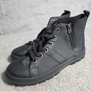 Blowfish Malibu Women Black High Top Zipper Lace Up Sneakers Boots Size 10 NEW
